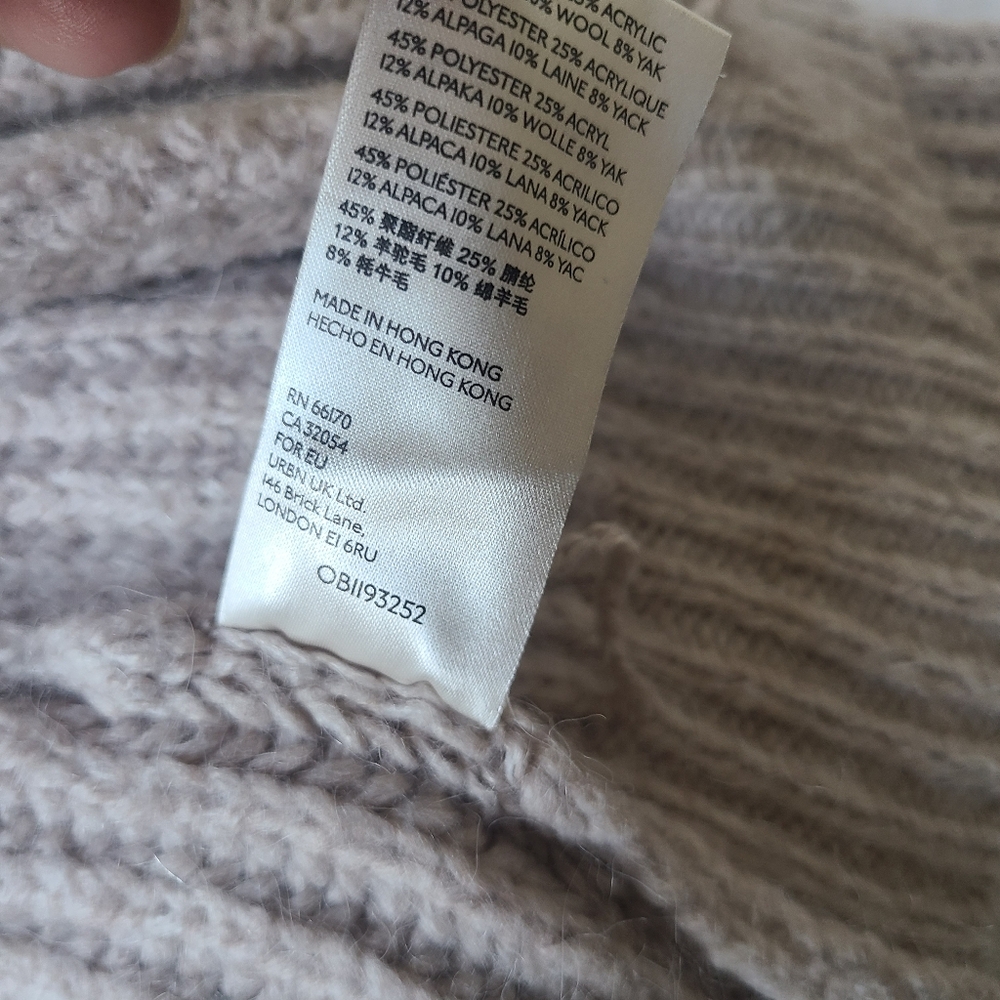 Anthropologie Amanza Fringed Cardigan Sweater Taupe Size XXS - Picture 8 of 9